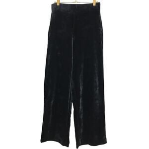 LOFT Charcoal Gray Ribbed Velour Wide Leg Pull On Pants S